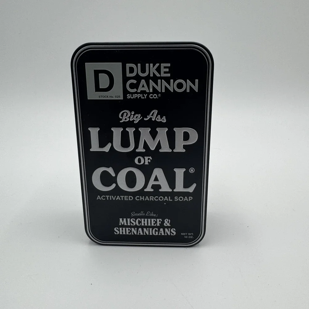Duke Cannon Big Ass Lump of Coal Activated Charcoal Bar Soap 10oz Tin NIB